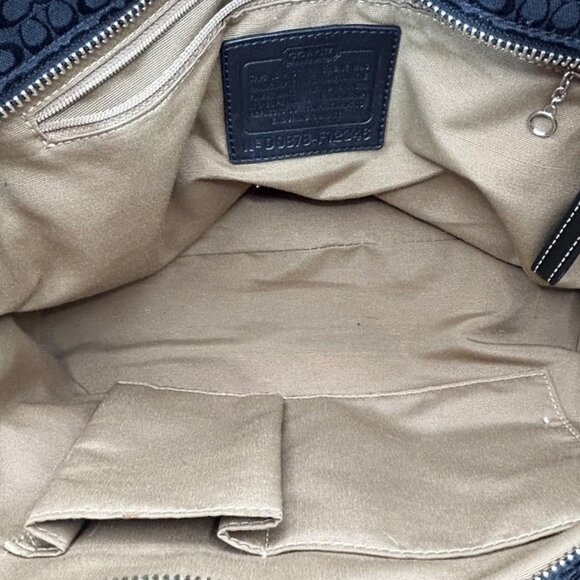 Coach East West Tote Black Signature Canvas Shoulder Bag Y2K - Picture 11 of 13